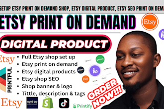 setup etsy print on demand, etsy listing, print on demand, etsy digital product