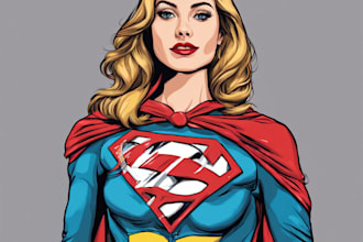 draw custom superhero pop art portrait