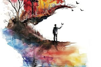 do watercolor house or landscape art