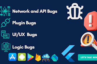 fixing flutter bugs, errors, logic, UI, API, firebase, and state issues in code