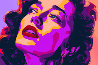 do cartoon pop art portrait of your dog, cat, pet
