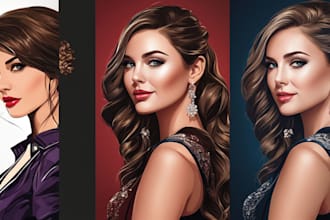 create realistic vector art portrait