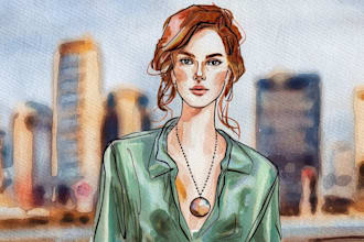 draw a stylish watercolor portrait from your images