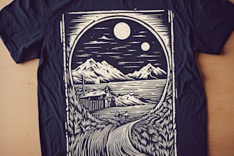 create linocut or any t shirt design