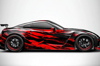draw a custom vehicle wrap, cars, pickups, trailers, etc