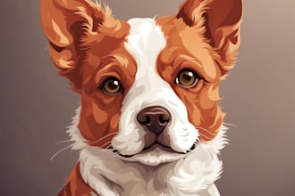 make a beautiful vector pet portrait for you