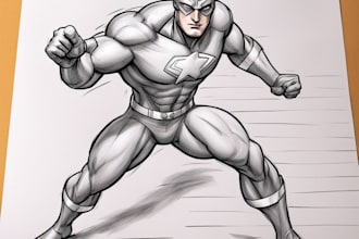 draw superhero action comic