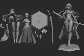 design 3d cartoon character anime model cute chibi character 3d figure stl print