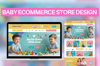 design baby shopify store kids toy website baby clothing dropshipping store
