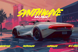 produce custom synthwave, retrowave, cyberpunk, game music