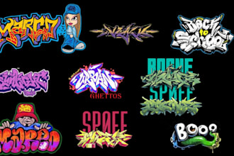 create dope style of graffiti in logo design