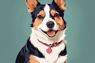 draw illustration pet portrait vector art