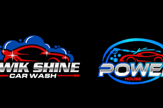 design super nice wonderful car wash logo with source file