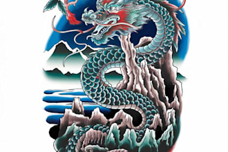create your unique and professional japanese tattoo design
