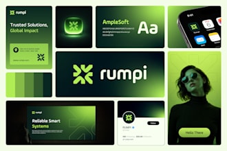 design modern saas tech startup logo and brand identity kit