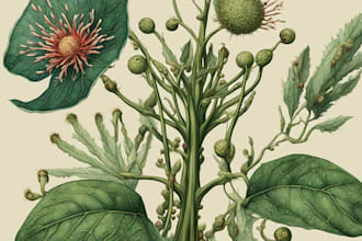 draw botanical and flower beautifully