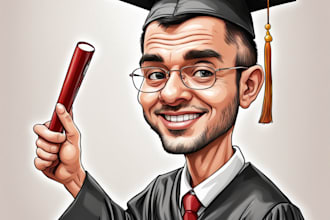 draw amazing caricature graduation