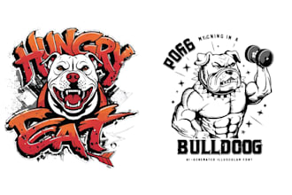 create high quality, mascot, dog head, bulldog or pitbull logo