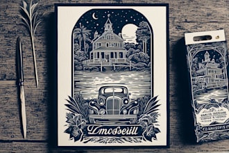 create awesome linocut illustration for your brand