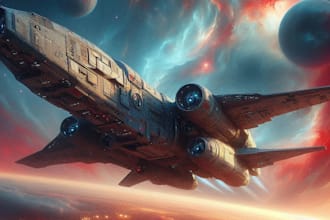 design a concept car or spaceship illustration