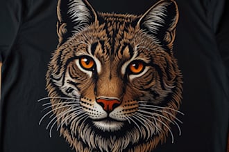 create animal linocut tshirt design for brands