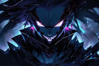 draw dark anime style art illustration