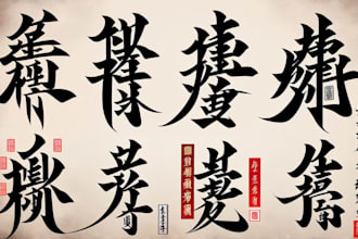 design chinese or japanese calligraphy,for logo,tattoo,words
