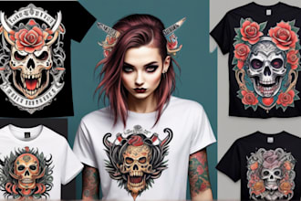 create tshirt design,streetwear in traditional tattoo style