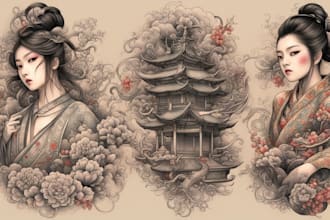 draw amazing japanese oriental tattoo