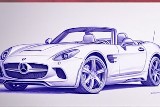 create a ballpoint car drawing portrait for unforgettable gifts