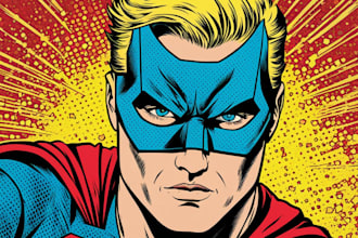 draw comic superhero pop art portrait