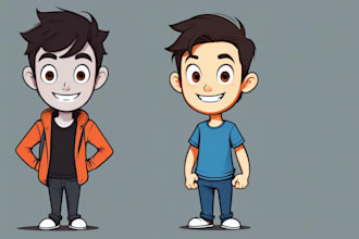 draw a vector 2d character, cartoon character