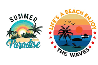 create high quality summer skeleton surfing  beach logo