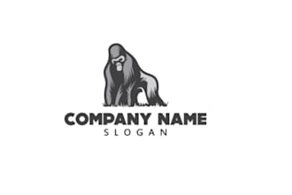 create 4 concept creative mascot gorilla logo design
