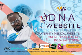 design a custom dna testing website, paternity, drug testing clinic sites