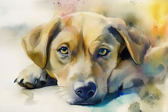 paint stunning watercolor pet portrait