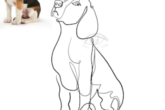 create one line pet art portrait