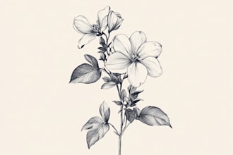 craft a floral illustration and tattoo design