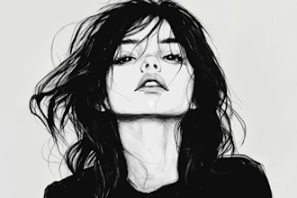 draw black and white illustration