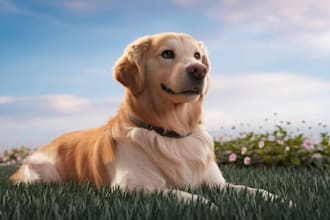 design a custom disney pet portrait illustration