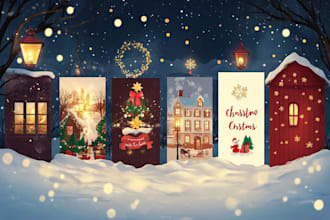 do birthday, greeting, christmas card, postcard in hand drawn style
