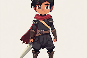 create game asset, 2d character sprite sheet for your game