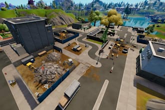 build fortnite uefn map with custom assets, level design, battle arena, uefn map