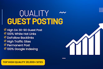 provide high quality guest posts with whitehat permanent SEO backlinks
