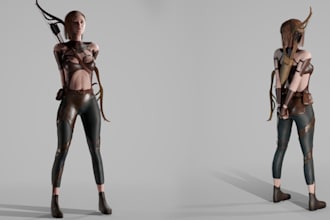 build 3d realistic character for ue5, cartoon character, nsfw, texture, ue5 rig