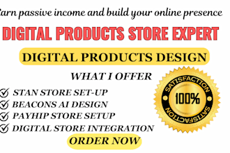 redesign payhip ecommerce estore setup stan store payhip digital product website