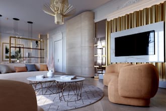 design luxury interior in 3ds max,remodel apartment, vr tour, exterior rendering