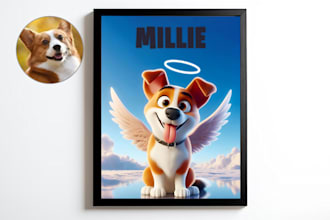 create realistic cartoon pet portraits