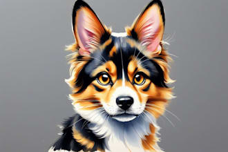 do custom pet portrait, dog portrait, cat portrait drawing