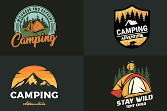 design unique mountain, bike and marketing logo
